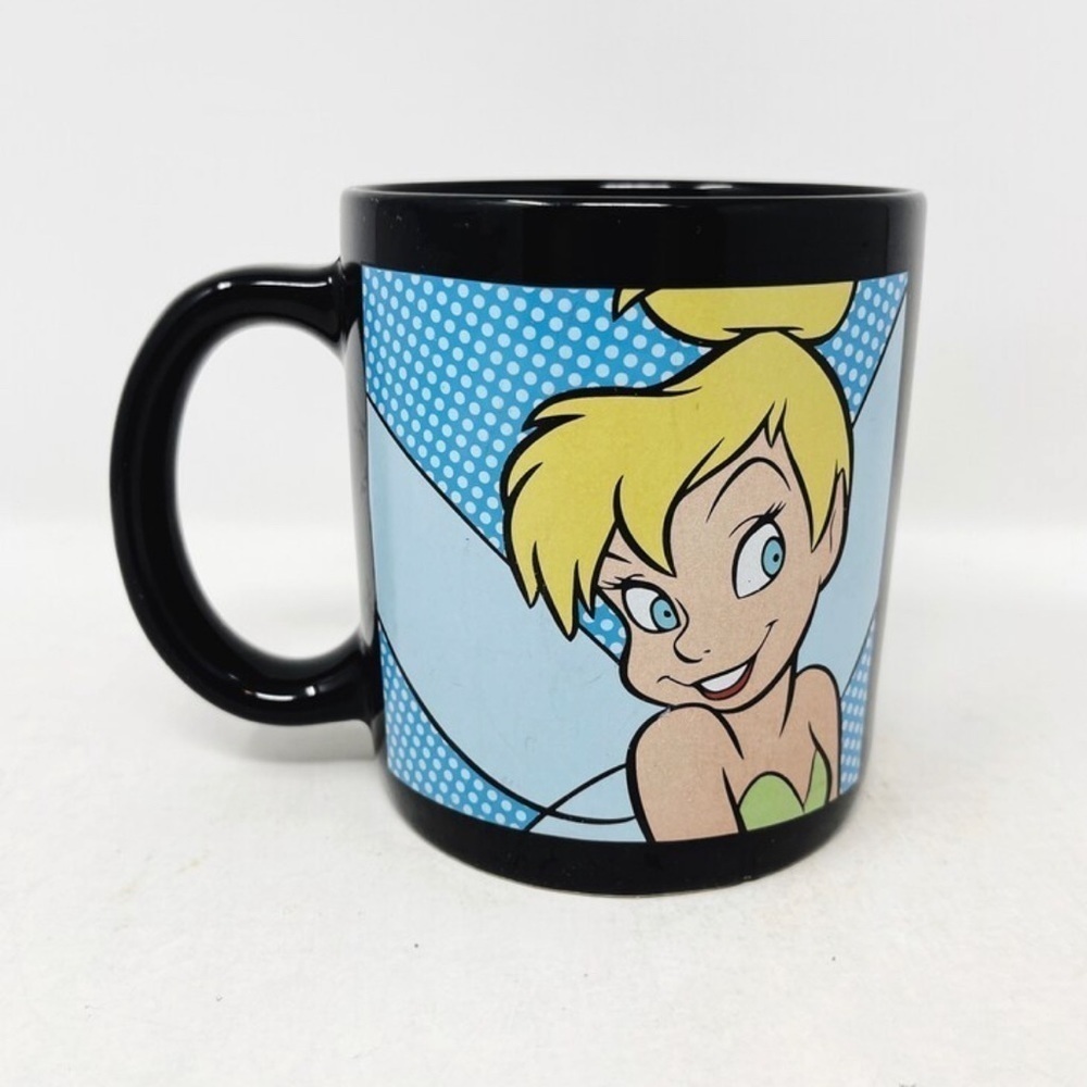 Disney Store Tinkerbell Extra Large Black 20 oz Coffee Mug​​​​​​​​​